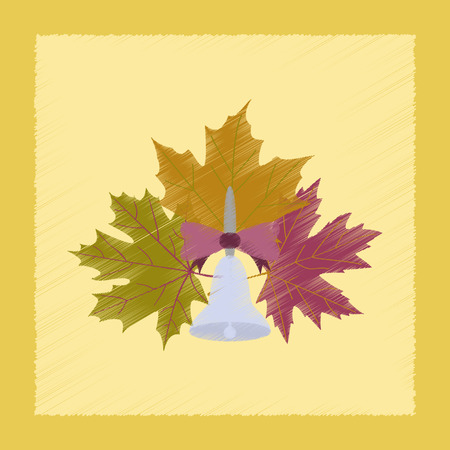 flat shading style icon education school bellのイラスト素材