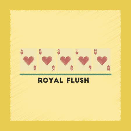 flat shading style icon poker royal flushのイラスト素材