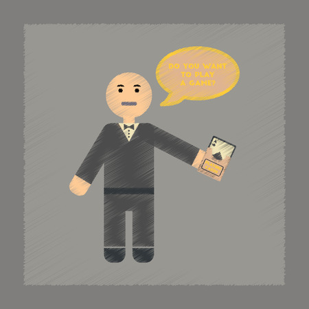 flat shading style icon poker man playerのイラスト素材