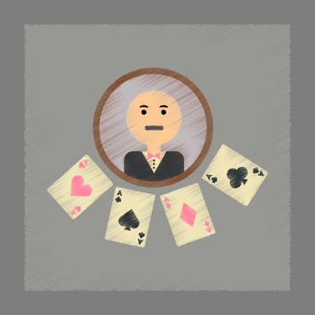 flat shading style icon poker casino dealerのイラスト素材