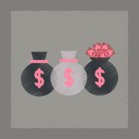 flat shading style icon poker money bagのイラスト素材