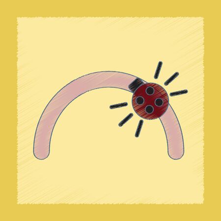 flat shading style icon Kids toy ladybugのイラスト素材