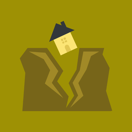 flat icon on stylish background nature house earthquakeのイラスト素材