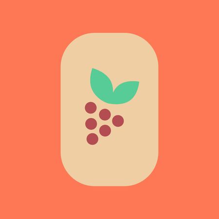 flat icon on stylish background poker grapes with leafのイラスト素材