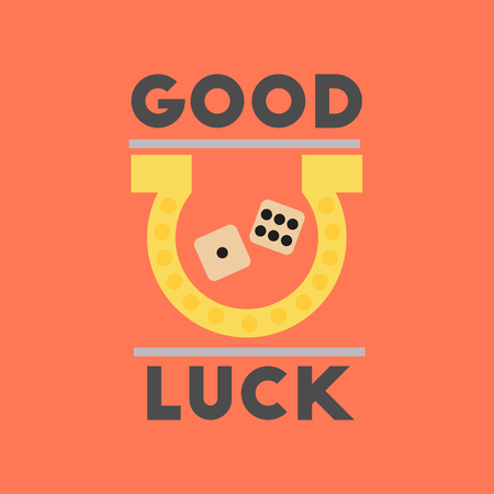 flat icon on stylish background poker good luckのイラスト素材