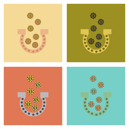 assembly of flat icons poker good luckのイラスト素材