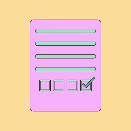 flat icon with thin lines checklist questionnaireのイラスト素材