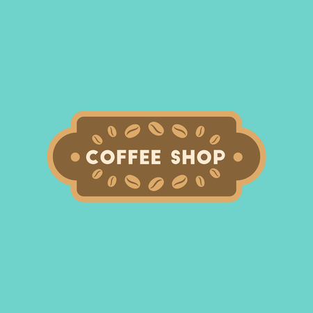 flat icon on stylish background Coffee shopのイラスト素材