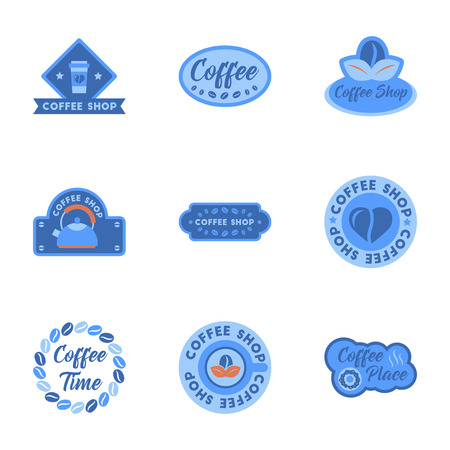 assembly of flat icons Coffee shopのイラスト素材