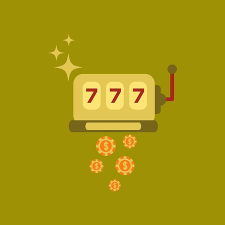 flat icon on stylish background poker slot machine winningsのイラスト素材