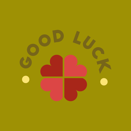 flat icon on stylish background poker good luck cloverのイラスト素材