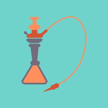 flat icon on stylish background Eastern smoke hookah