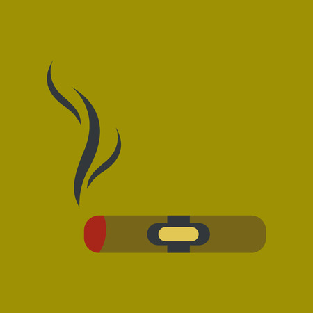 flat icon on stylish background cuba cigarのイラスト素材
