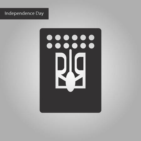 black and white style icon emblem of Ukraineのイラスト素材