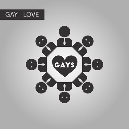 black and white style icon gay communityのイラスト素材