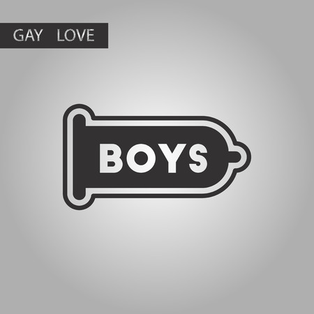 black and white style icon condom contraceptiveのイラスト素材