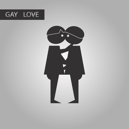 black and white style icon homosexual gays loversのイラスト素材