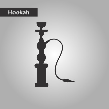 black and white style icon Eastern smoke hookahのイラスト素材