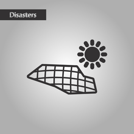 black and white style nature solar panelsのイラスト素材