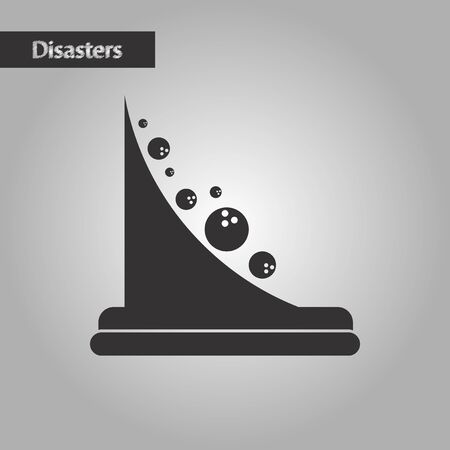 black and white style nature mountain rocksのイラスト素材