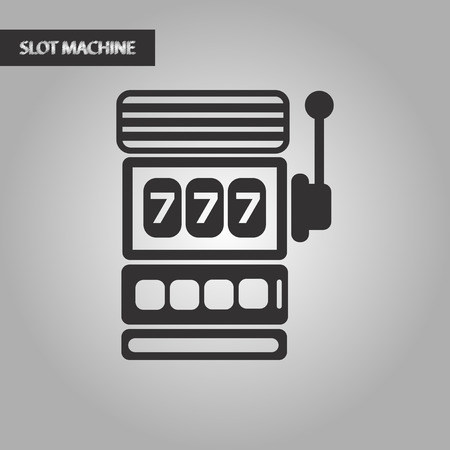black and white style poker slot machineのイラスト素材