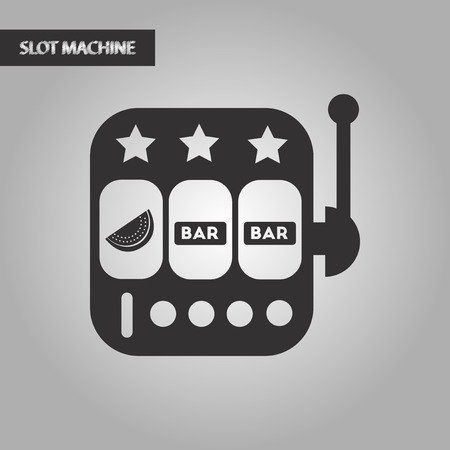 black and white style poker slot machineのイラスト素材