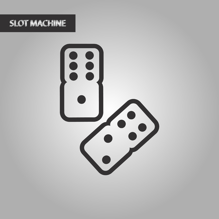 black and white style poker dice luckyのイラスト素材