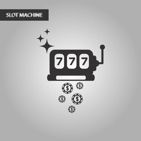 black and white style slot machine winningsのイラスト素材