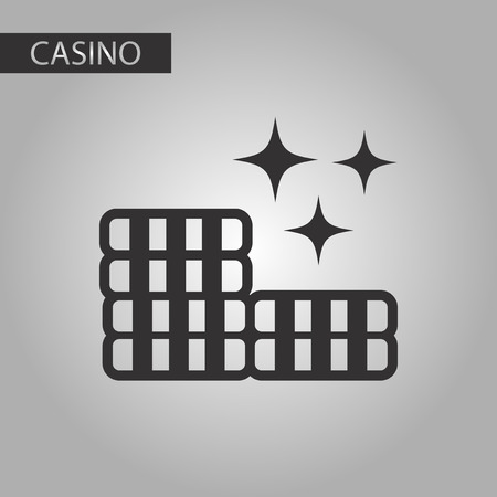 black and white style casino poker chipsのイラスト素材