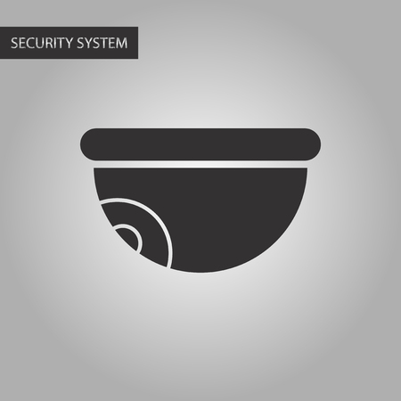black and white style security video cameraのイラスト素材