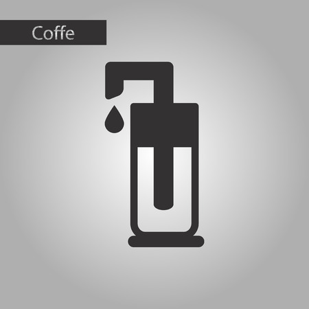 black and white style coffee machine makerのイラスト素材