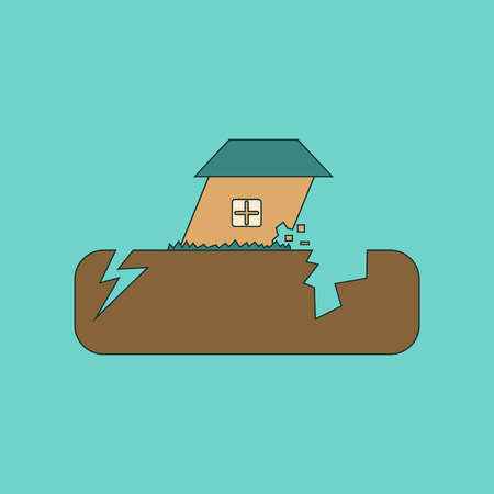 flat icon on stylish background natural disaster earthquakeのイラスト素材