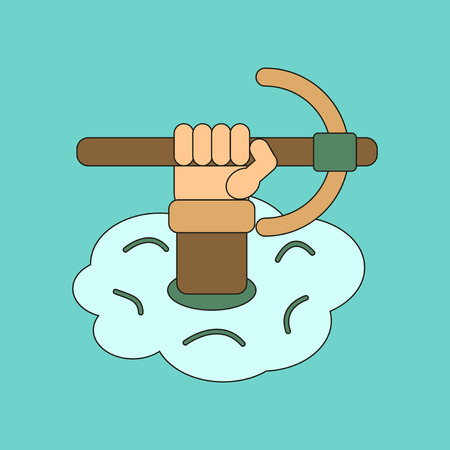 flat icon on stylish background hammer in hand avalancheのイラスト素材