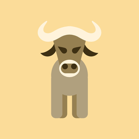 flat icon on stylish background cartoon bullのイラスト素材