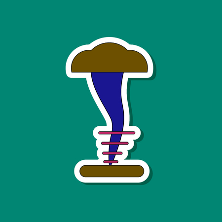 paper sticker on stylish background of tornadoのイラスト素材