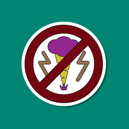 paper sticker on stylish background of tornado carのイラスト素材