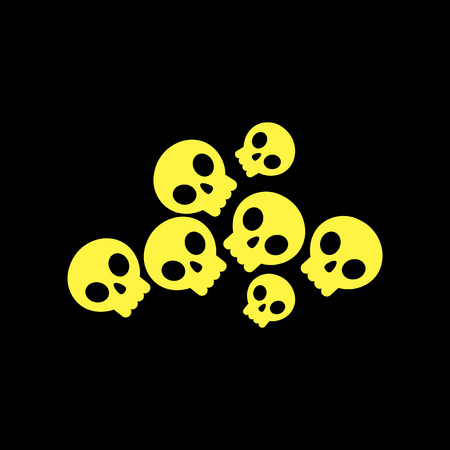 flat icon on stylish background halloween skullsのイラスト素材