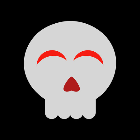 flat icon on stylish background halloween emotion skullのイラスト素材