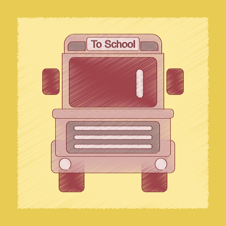flat shading style icon of school busのイラスト素材