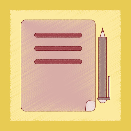 flat shading style icon of notebook and penのイラスト素材