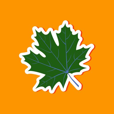 paper sticker on stylish background of Maple Leafのイラスト素材