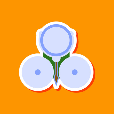 paper sticker on stylish background of school bellのイラスト素材