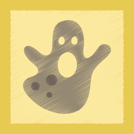 flat shading style icon of halloween ghostのイラスト素材