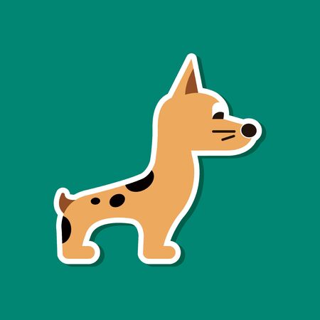 paper sticker on stylish background of dog smilesのイラスト素材