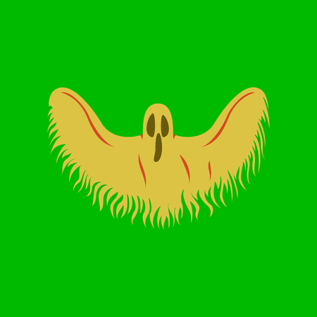flat illustration on stylish background of ghostのイラスト素材