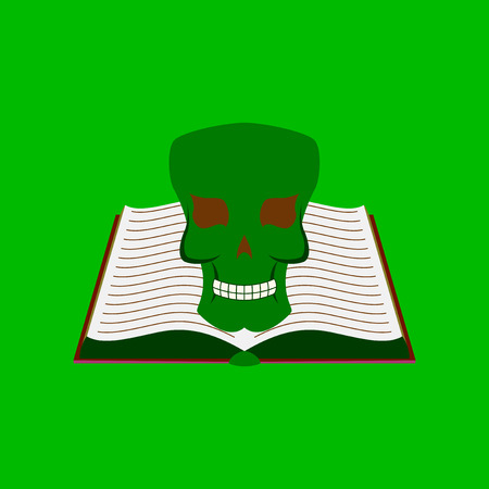 flat illustration on stylish background of book skullのイラスト素材