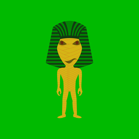 flat illustration on stylish background of mummy halloween monsterのイラスト素材