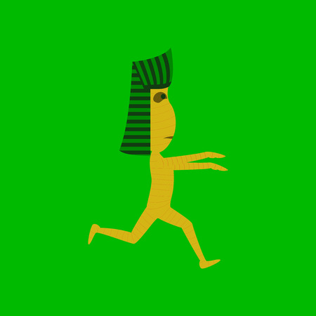 flat illustration on stylish background of mummy halloween monsterのイラスト素材