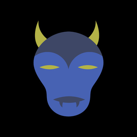 flat icon on stylish background of halloween monsterのイラスト素材