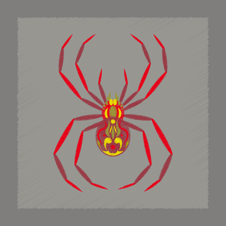 flat shading style icon of halloween spiderのイラスト素材